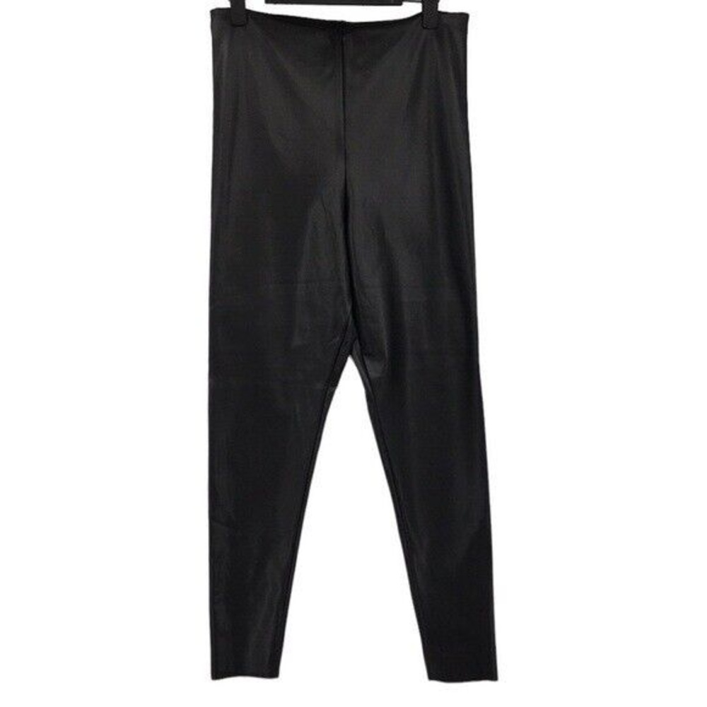 Joie Black Faux Leather Leggings Womens Large Pull On High Waisted Rise
